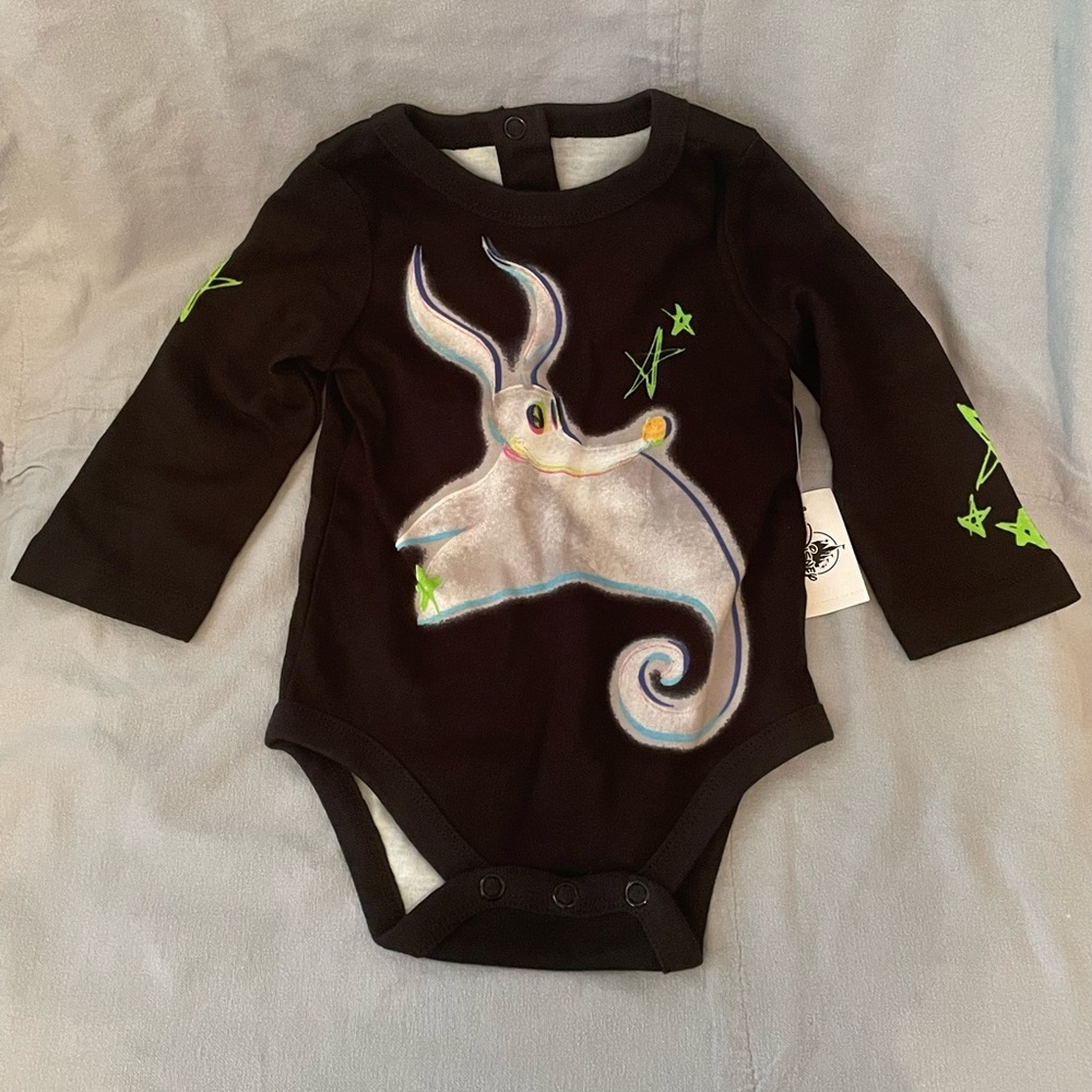 NEW Walt Disney Nightmare Before Christmas Zero Baby Long Sleeve‎ Bodysuit